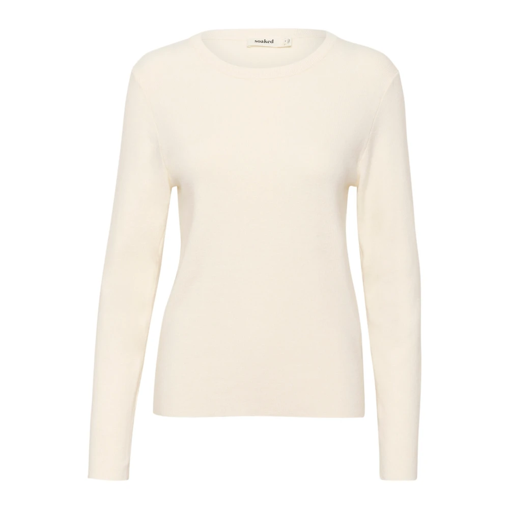 Soaked in Luxury Basis Pullover Gebreid Whisper White Dames