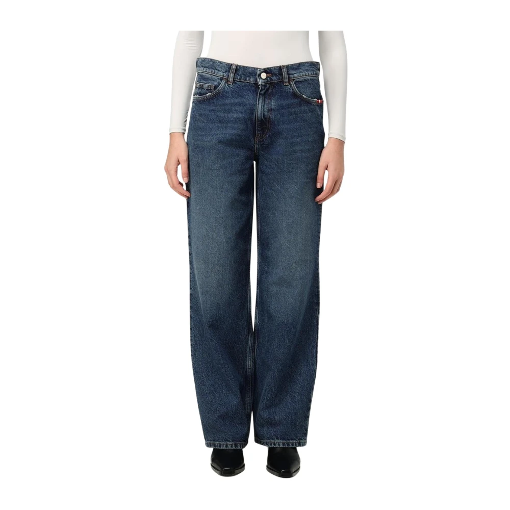 Amish Women's Blue Wide Jeans,, Wide Leg Denim Jeans For W29