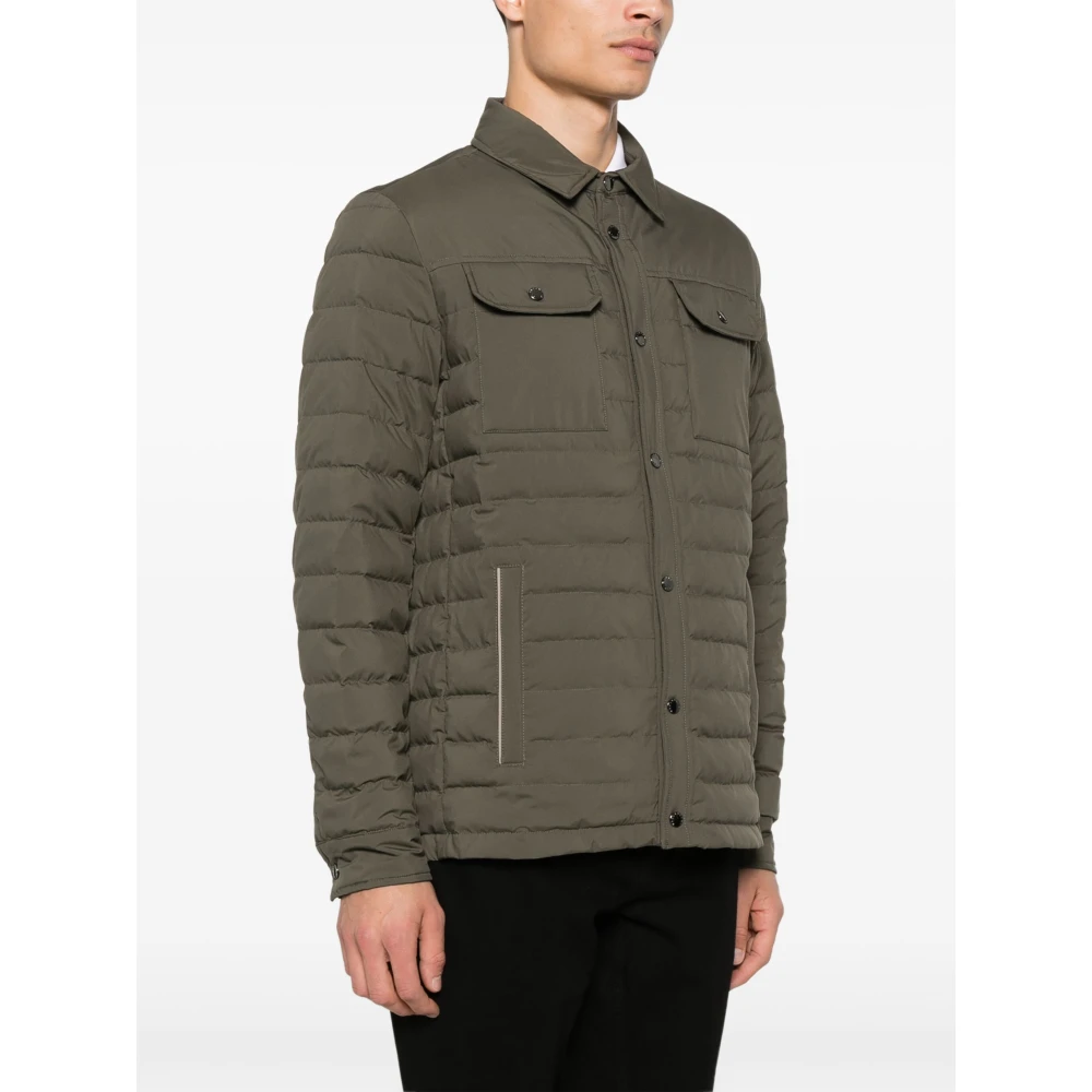 PAUL & SHARK Polyester Rits Front Down Jacket Green Heren