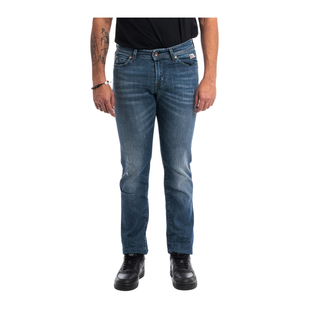 Roy Roger's Superieure Stretch Straight Jeans Real Wash Blue Heren