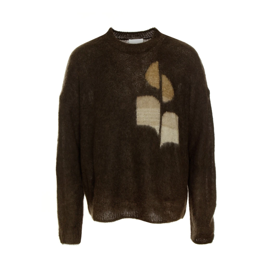 Isabel marant Jacquard Logo Wol Mohair Trui Brown Heren