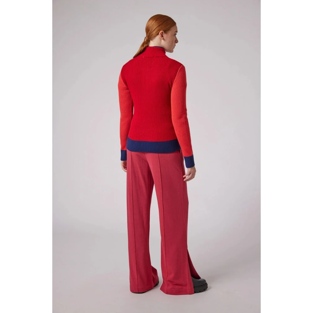 Parajumpers Merino Wol Rits Ski Sweater Red Dames