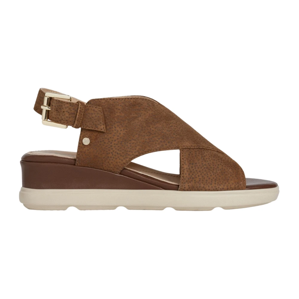 Geox Women's Brown Flat Sandals D Pisa - Wedges - 4 Uk - Shoes
