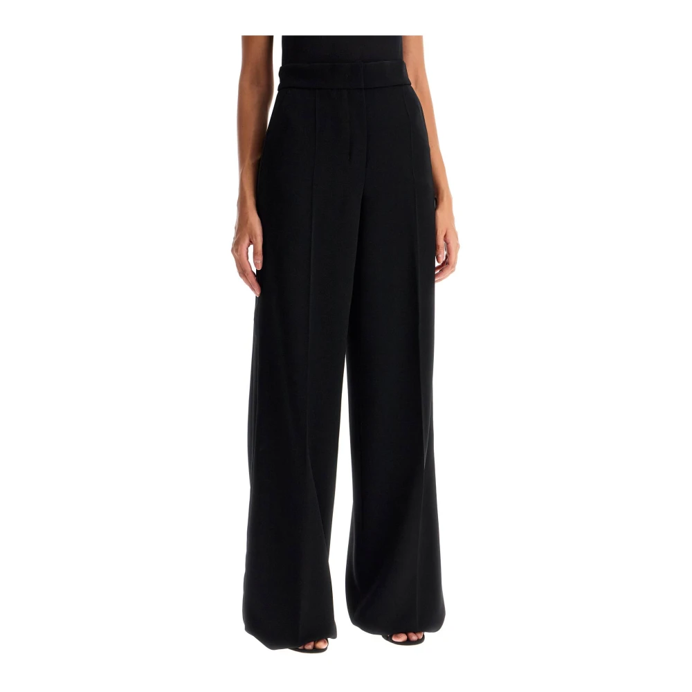 Max Mara Rechte cady smokingbroek met satijnen streep Black Dames