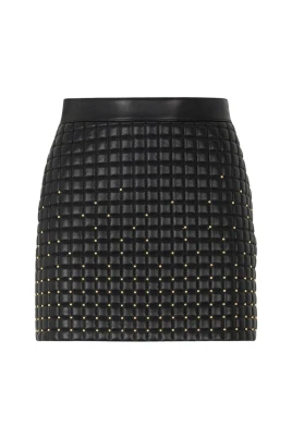Studded Leather Miniskirt
