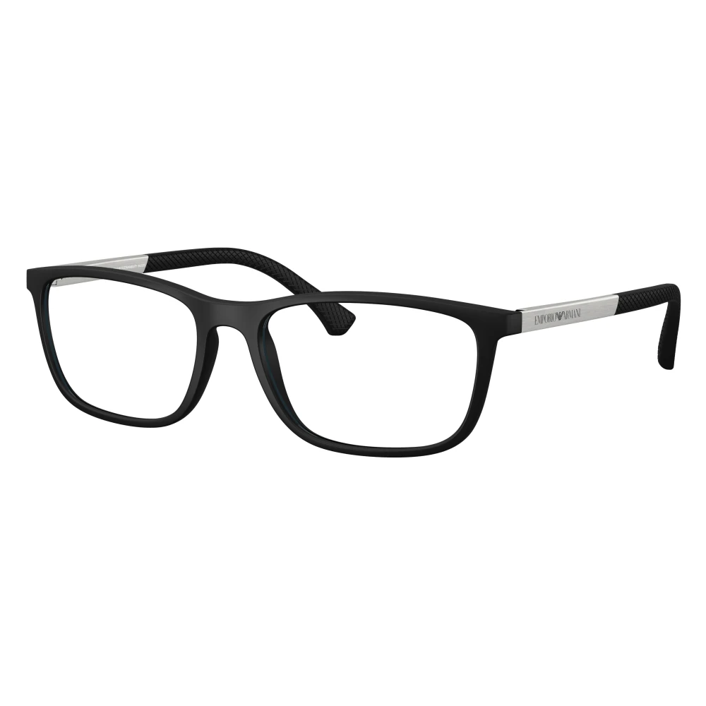 Emporio Armani Unisex Black Glasses, 55 Mm, Ea3069 Rectangle Frame