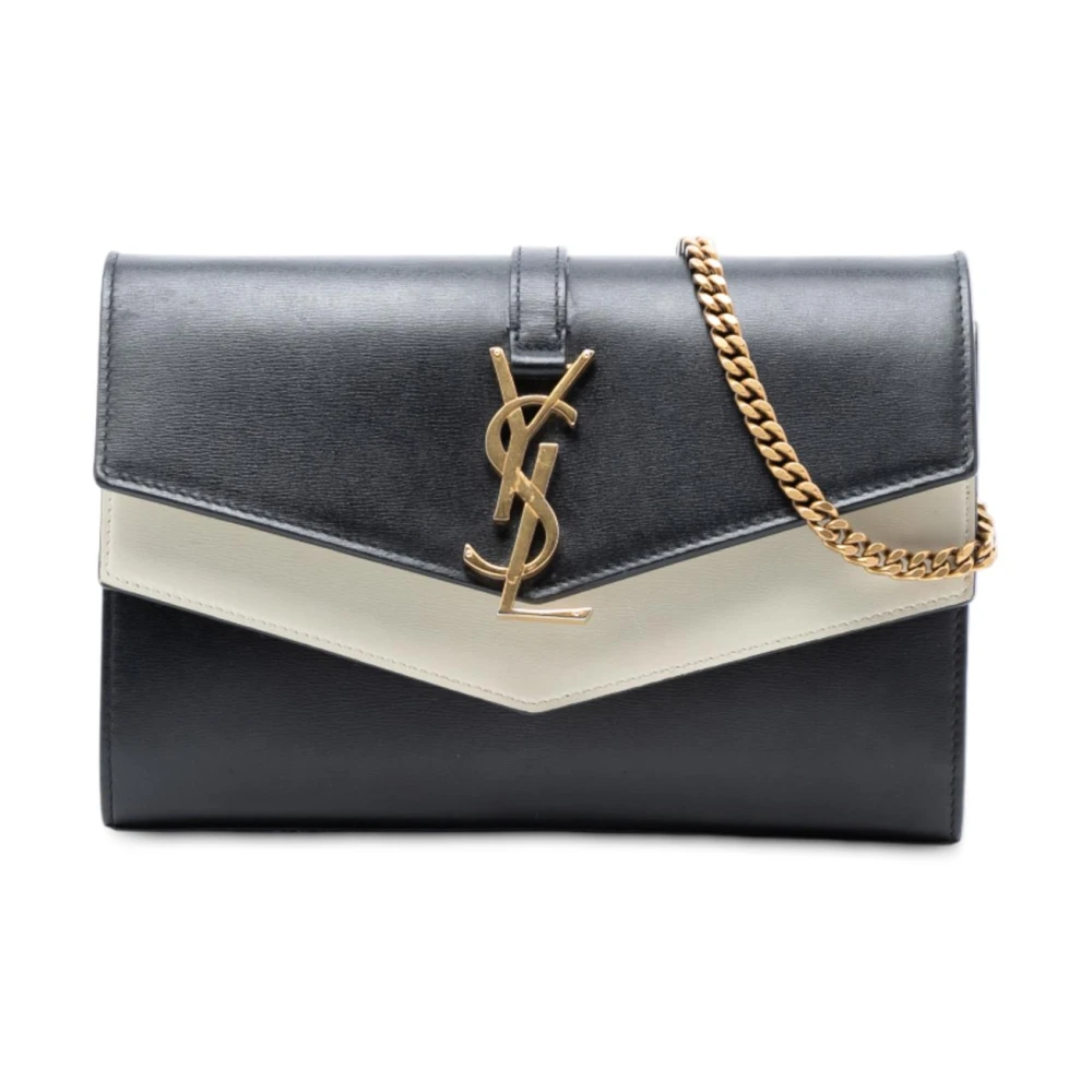 Saint Laurent Vintage Women's Black Pre-Owned Chain Wallet