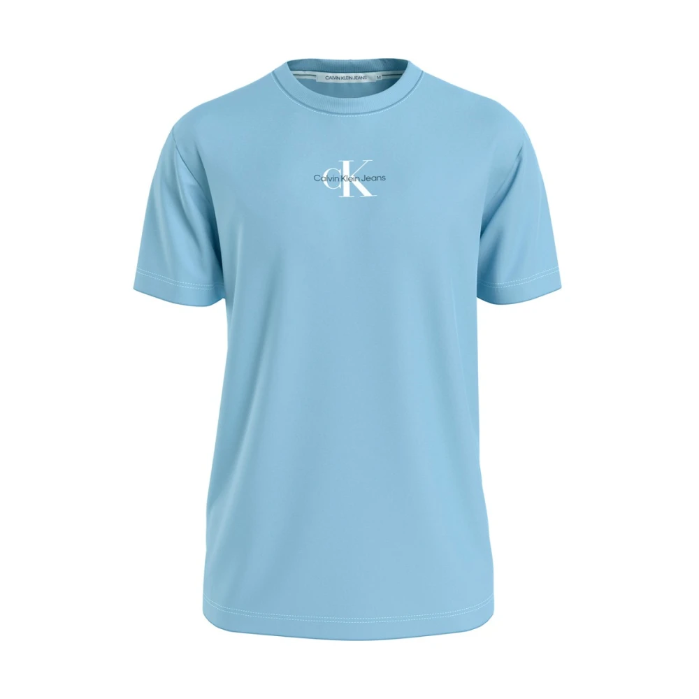 CALVIN KLEIN Heren Polo's & T-shirts Monologo Regular Tee Lichtblauw