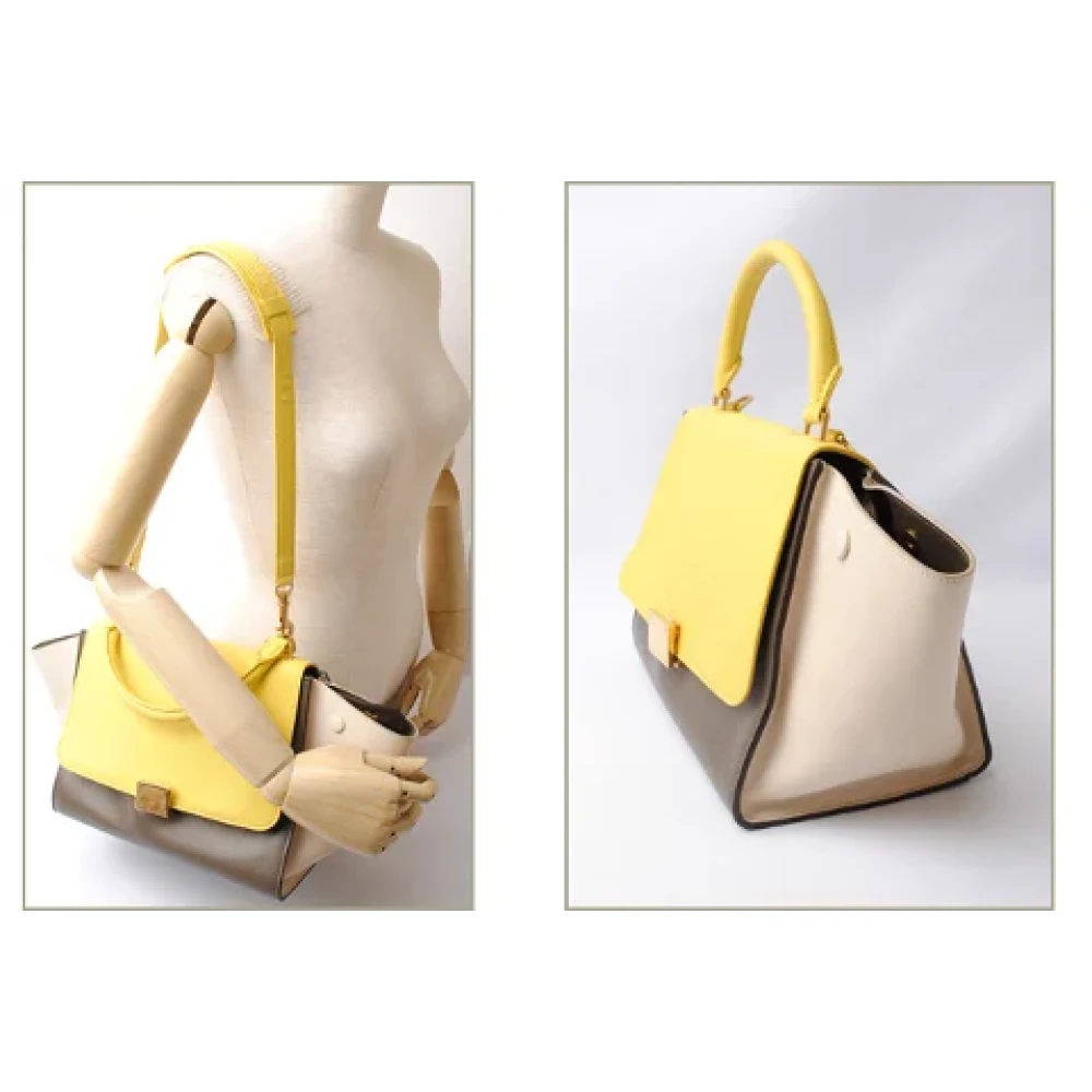 Celine Vintage Pre-owned Leather celine-bags Yellow Dames