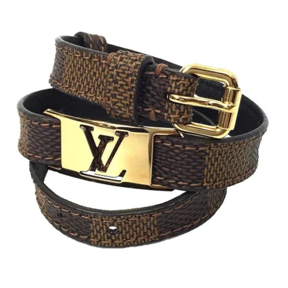 Louis Vuitton Vintage Pre-owned Tyg armband Brown, Dam