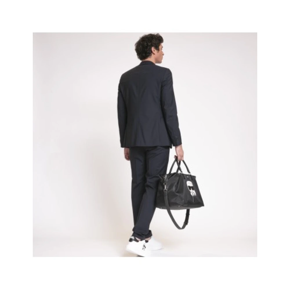 Karl Lagerfeld Blauw-Zwarte Maatbroek Black Heren