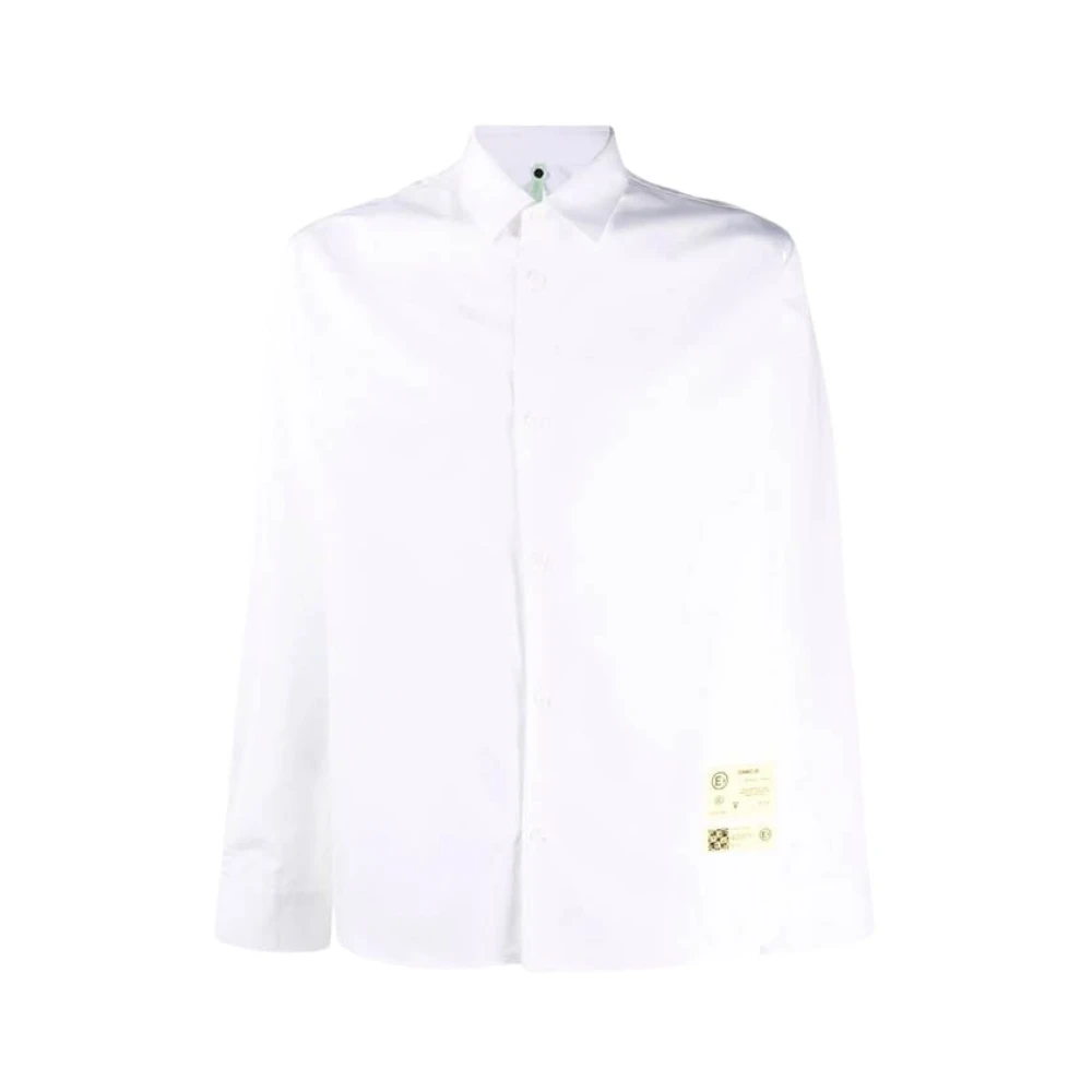 Oamc Klassiek Wit Overhemd met Geel Logo White Heren