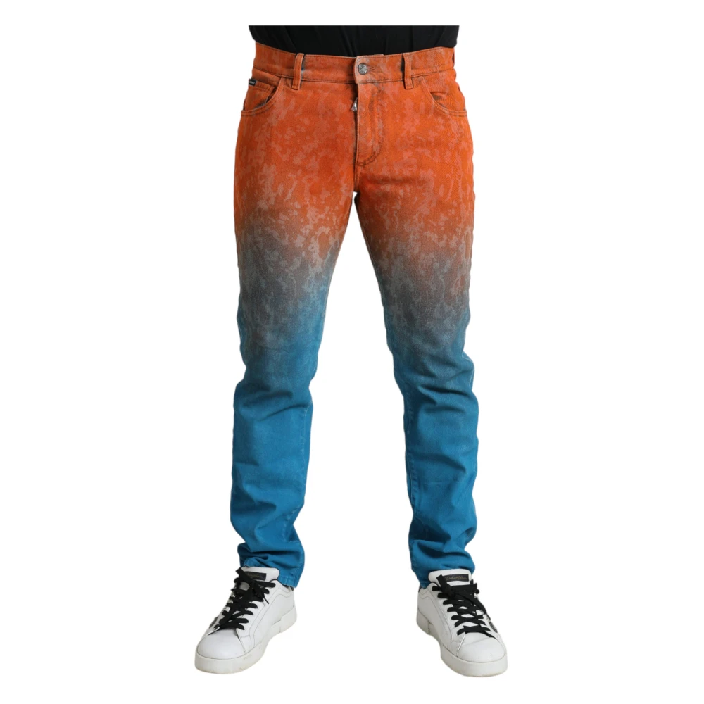 Dolce & Gabbana Elegante Ombre Skinny Denim Jeans Multicolor Heren