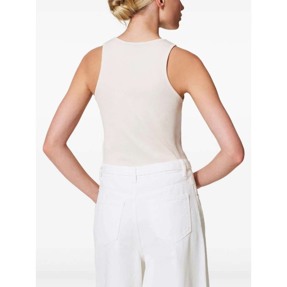Twinset Roze Mouwloze Top Met Ronde Hals Pink Dames