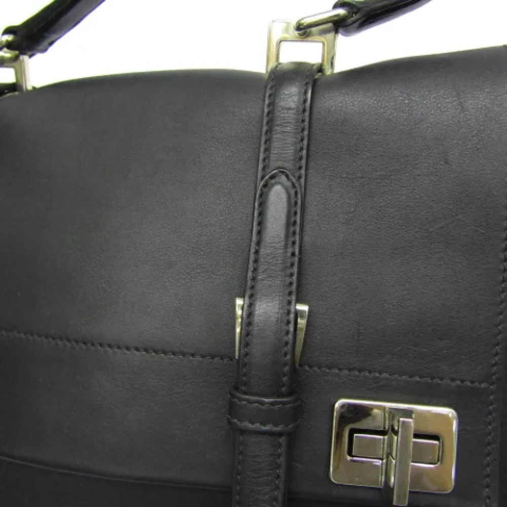 Prada Vintage Pre-owned Leather handbags Black Dames