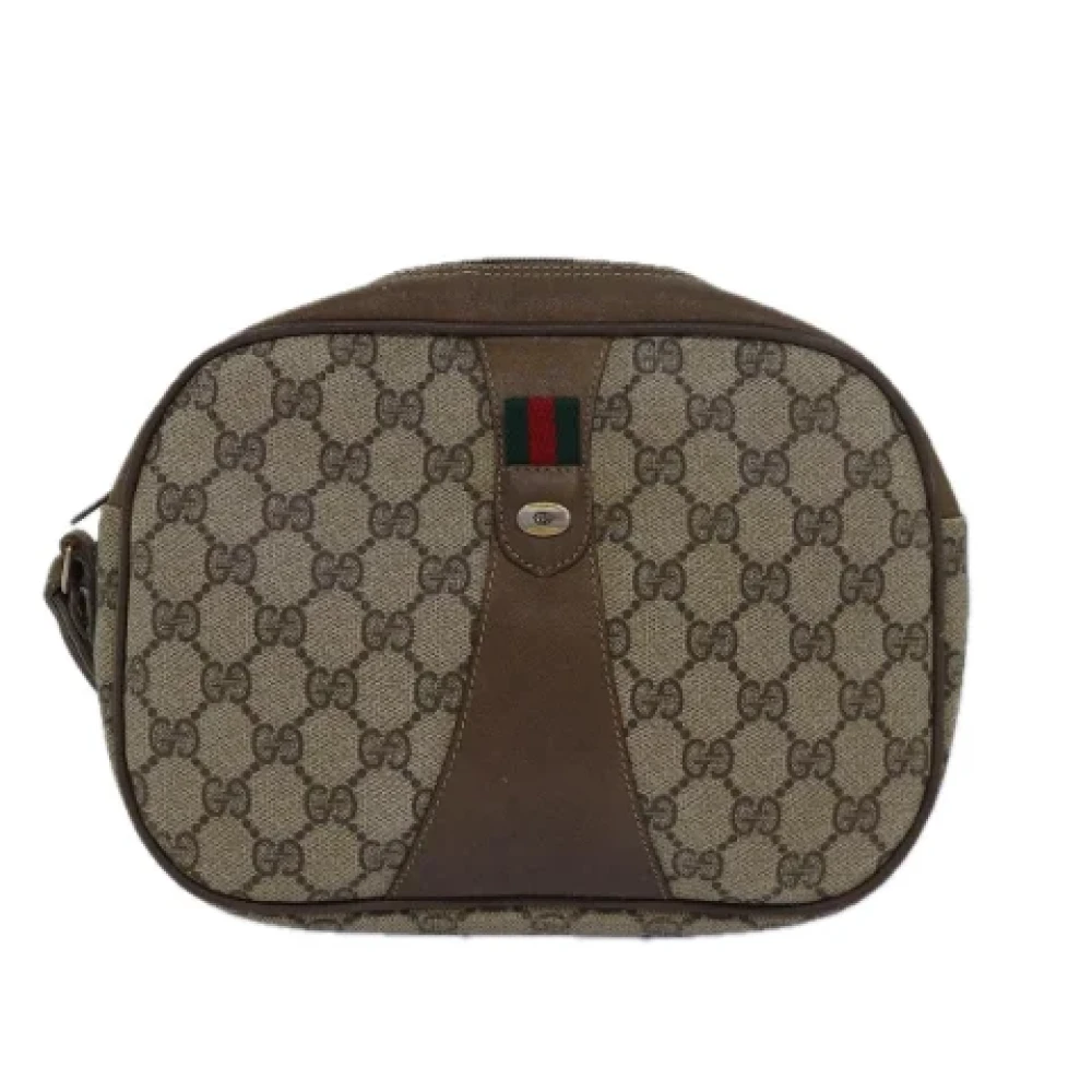 Gucci Vintage Pre-owned Leather clutches Beige Dames
