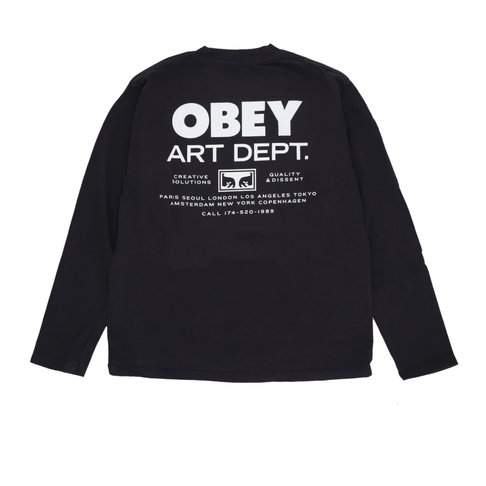 Obey Creatieve Oplossingen Lange Mouw T-shirt Zwart Black Unisex