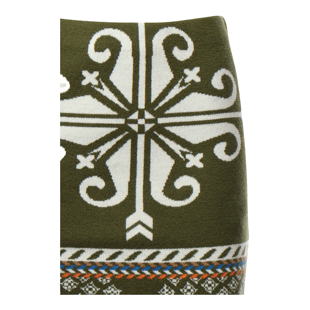 Akep Geometrische Print Mini Rok van Katoen Green Dames