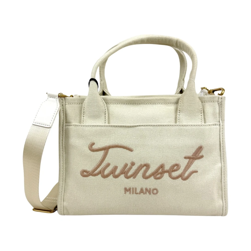 Twinset Women's Beige Signature Tote Medium - Handbags - One Size - Bags