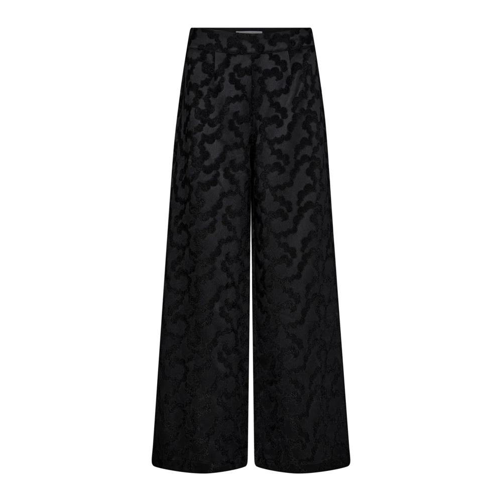 Co'Couture Zwarte Wijde Taille Wijde Pijp Broek Black Dames