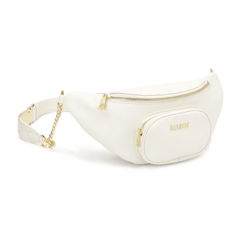 Kazar Leren heuptas in witte kleur White Dames