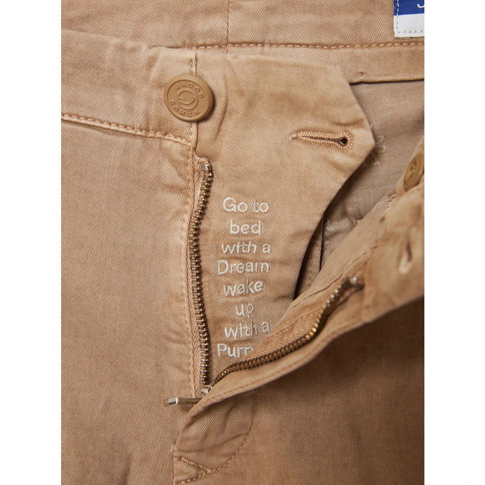 Jacob Cohën Handgemaakte Bobby Katoenen Broek met Japanse Stoffen Beige Heren