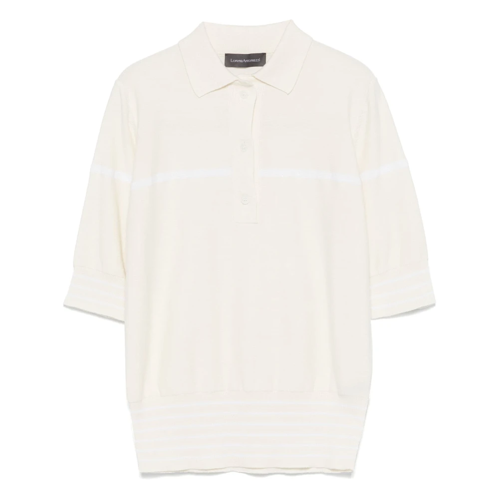 Lorena Antoniazzi Casual Gebreide Polo Shirt in Wit White Dames