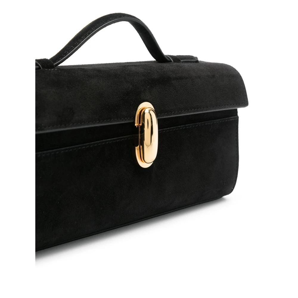 Savette Zwarte Suède Symmetry Pochette Tas Black Dames