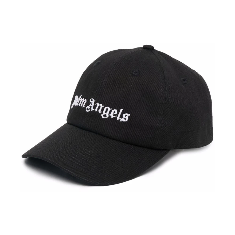 Palm Angels Zwarte Katoenen Baseballpet met Borduursel Black Unisex