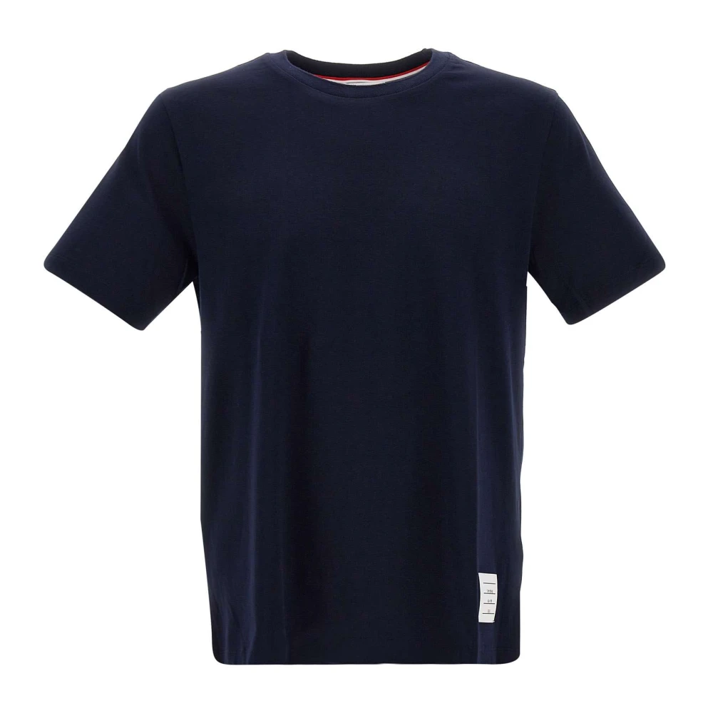 Thom Browne Men's Blue T-Shirts, 2XL, Jersey Relaxed Side Slit Tee