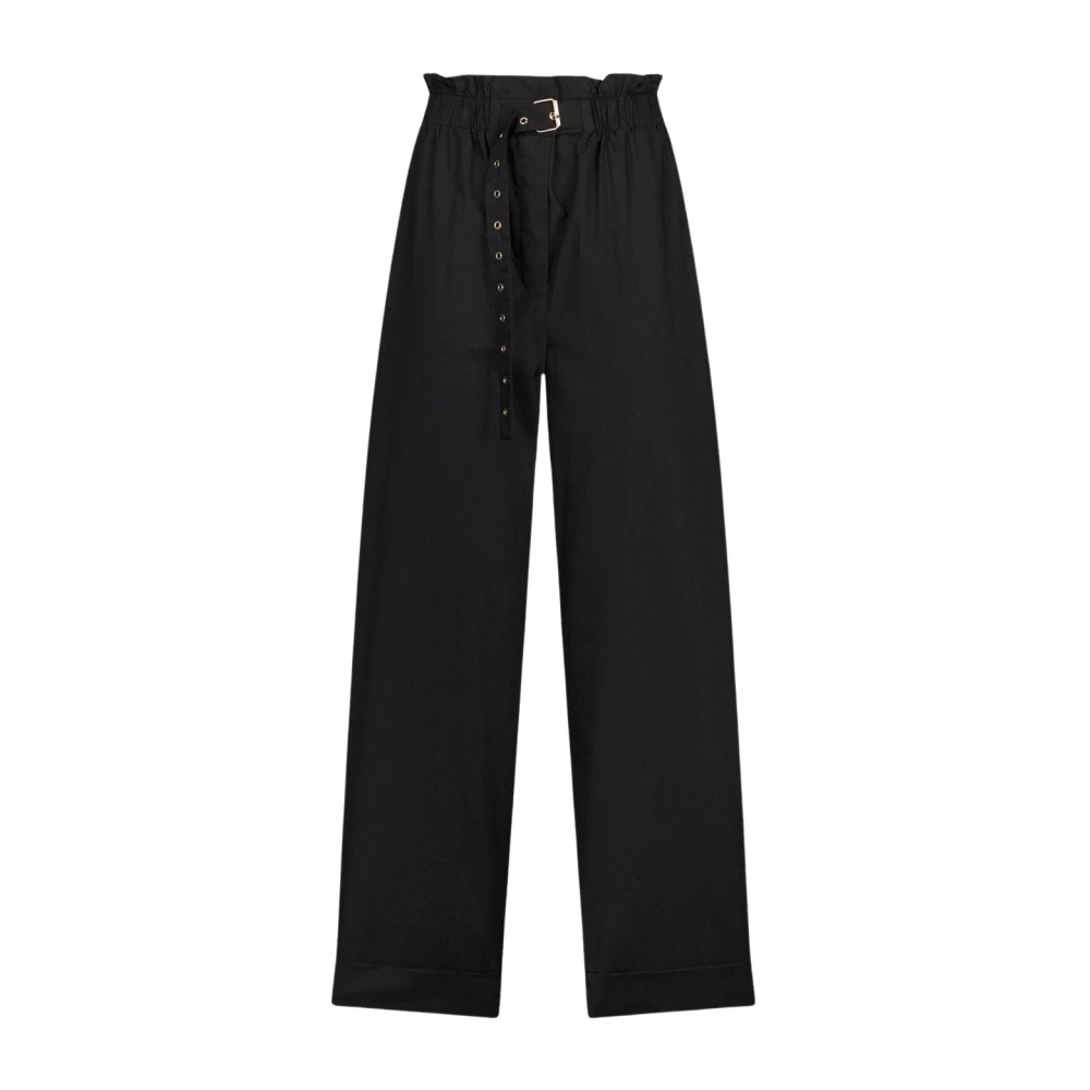 Liu Jo Women's Black Wide Trousers, Xs, High-Rise Trousers