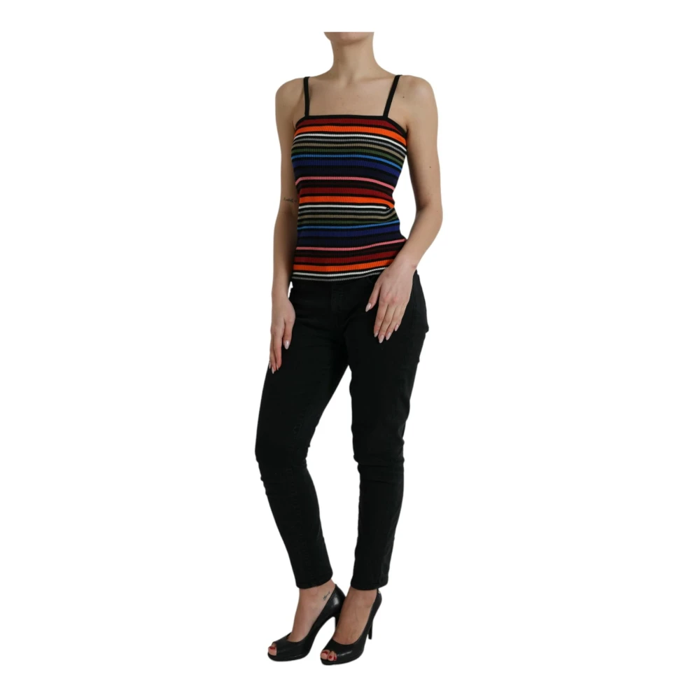 Dolce & Gabbana Multicolor Stripes Spaghetti Strap Tank Top - IT44|L - Image 2