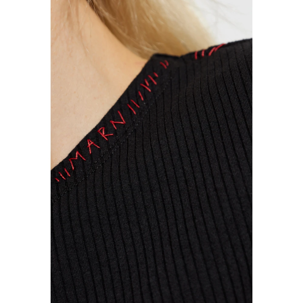 Marni Top met decoratieve stiksels Black Dames