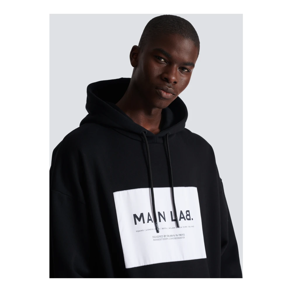 Balmain Main Lab label hoodie Black Heren