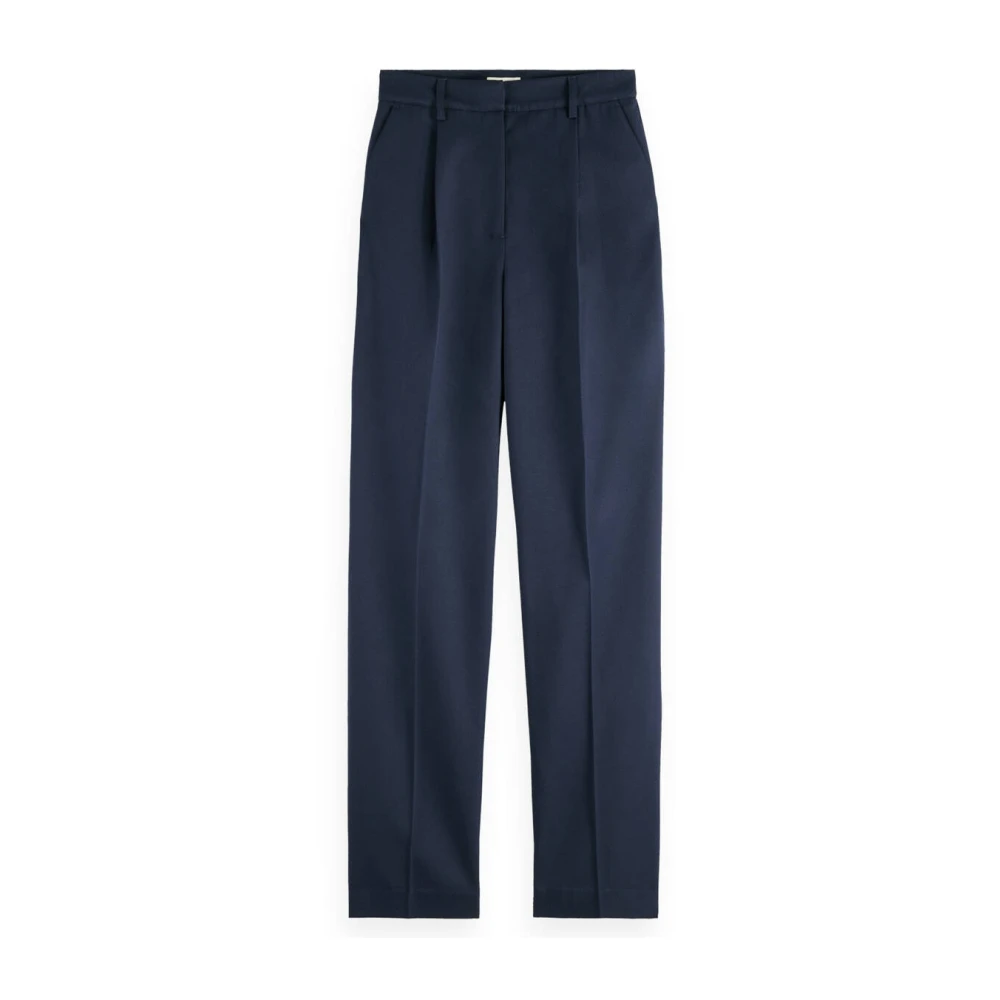 Scotch & Soda Relaxed Tapered Leg Gabardine Broek Blue Dames