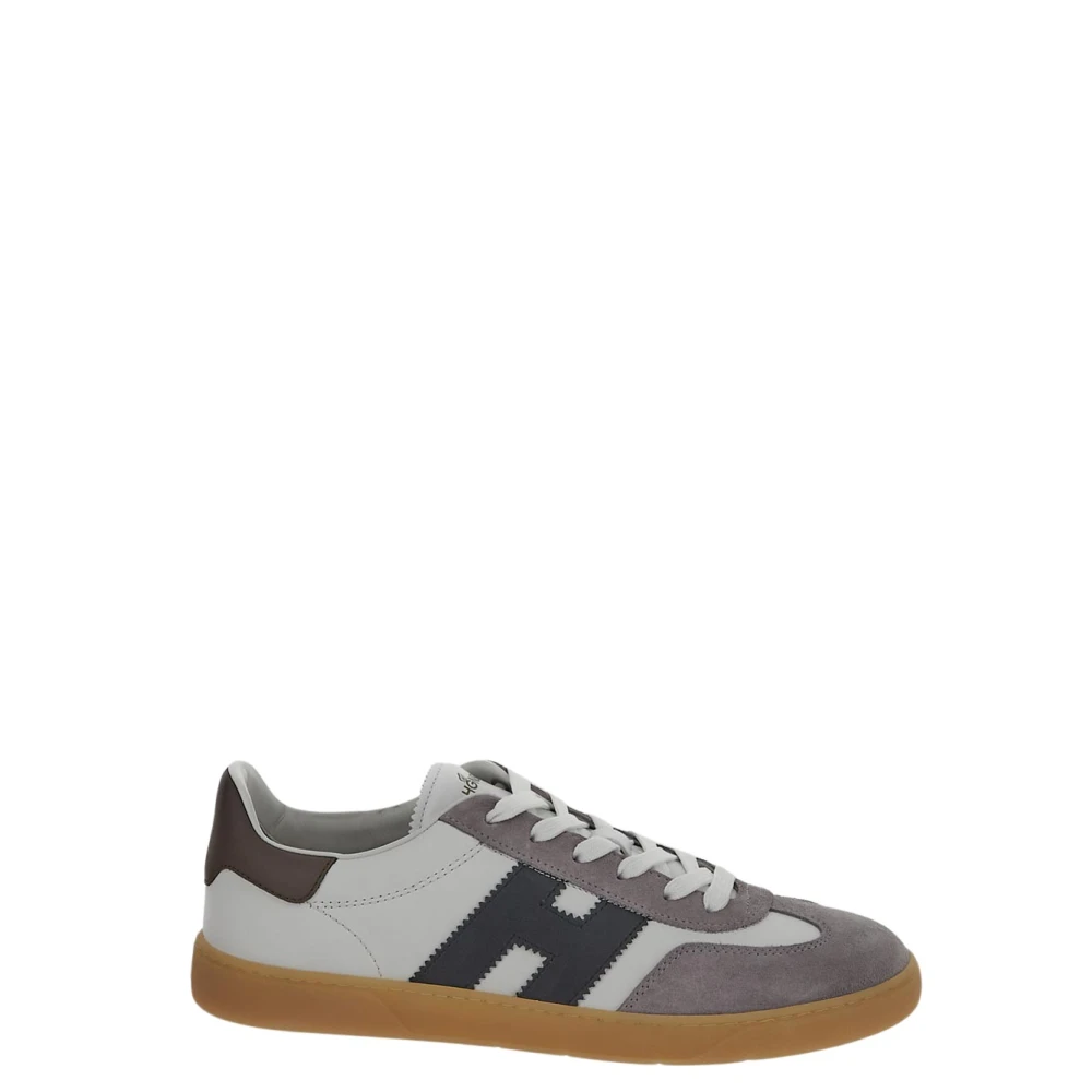 Hogan Leren Vetersneaker Gray Heren