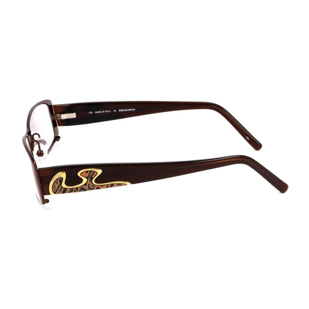 EMILIO PUCCI Bicolor Metalen Frames met Hazelnoot Wijzerplaat Brown Dames