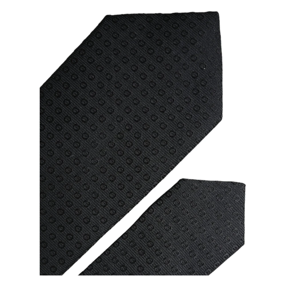 Dolce & Gabbana Staff Patroon Katoenen Stropdas met Gezichtsmasker Black Heren