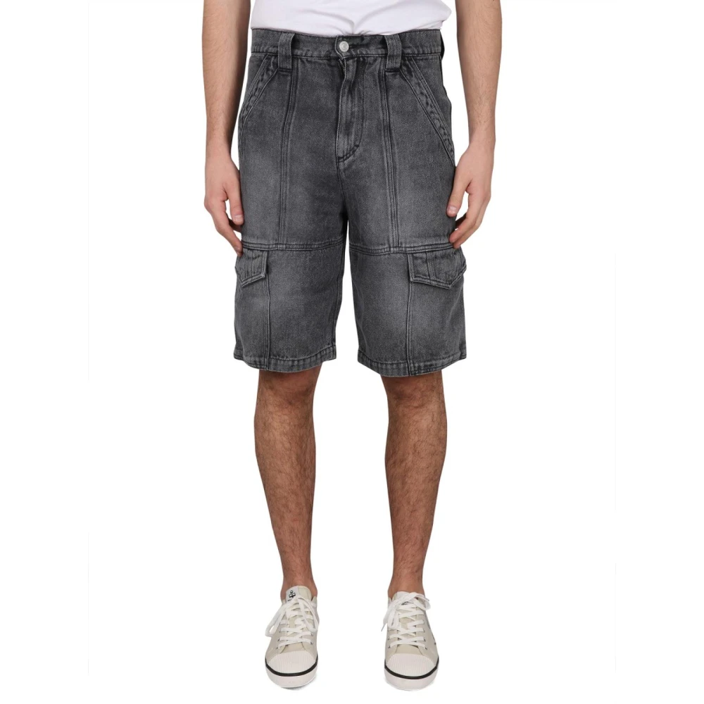 Isabel Marant Men's Black Cargo Denim Shorts