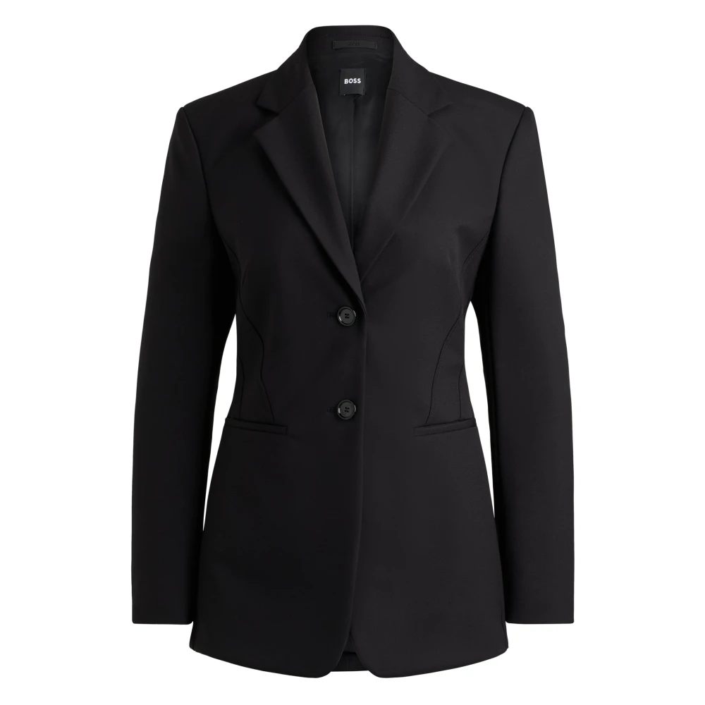 Boss Elegante Zwarte Stretch Blazer Black Dames