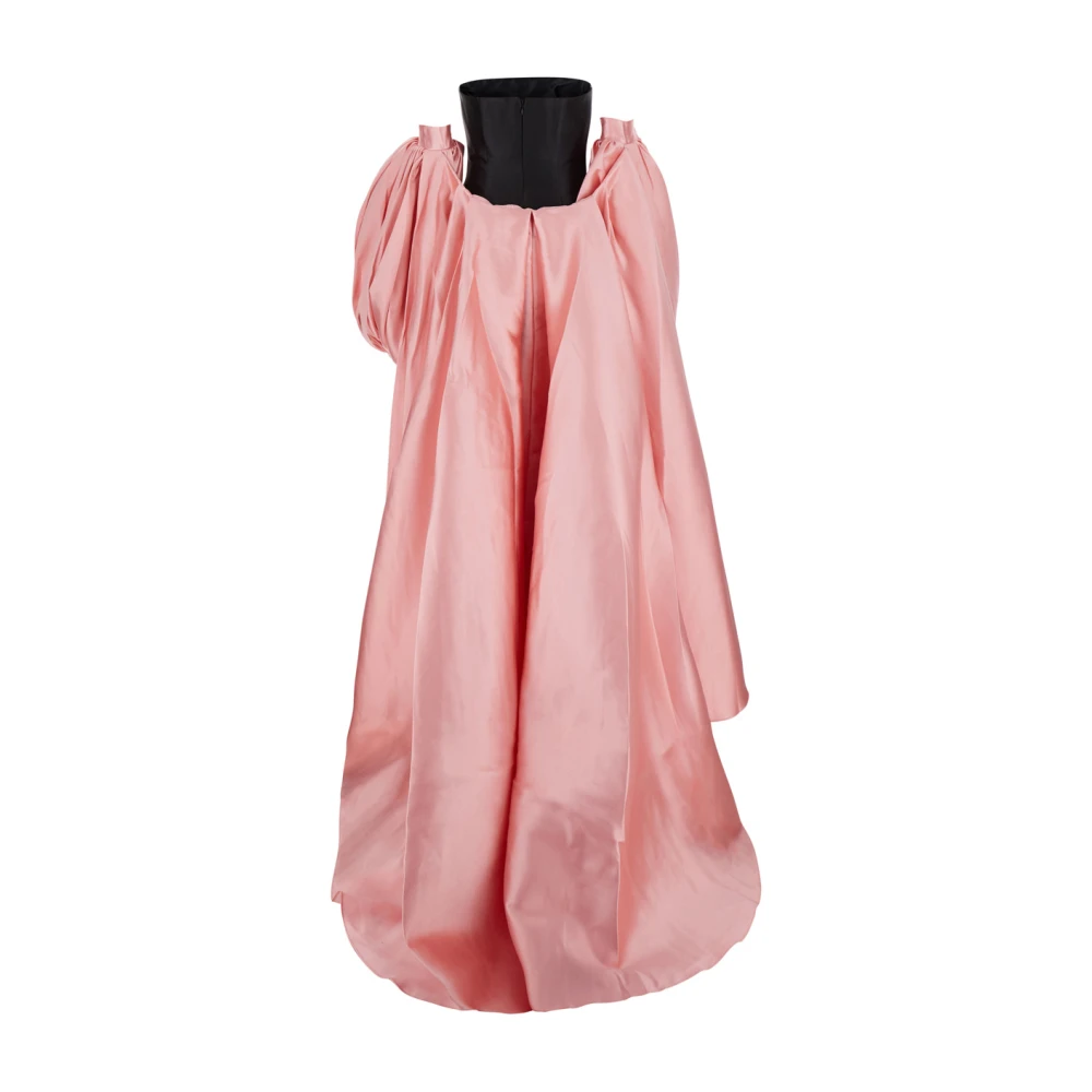 Solace London Zwarte Lange Jurk met Cape-inzet Black Dames