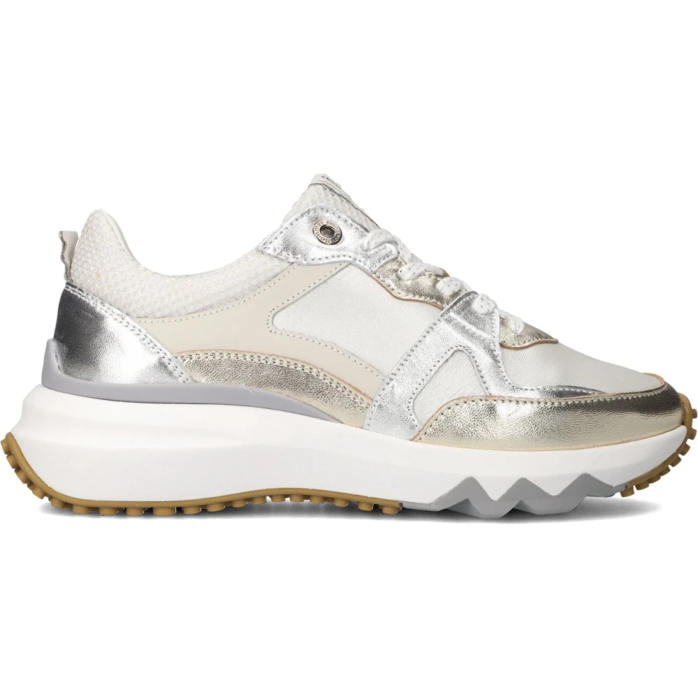 Floris van Bommel Glamoureuze Zilveren Sneakers Dames Schoenen Grijs