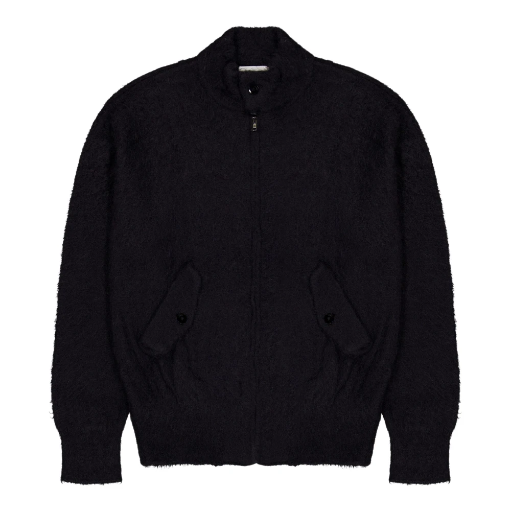 Laneus Mohair Bomberjack Harrington Stijl Black Heren