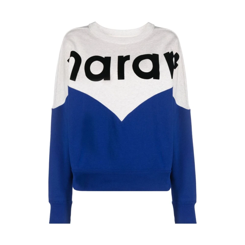 Isabel Marant Étoile Kleur-Blok Logo Sweatshirt Blue Dames