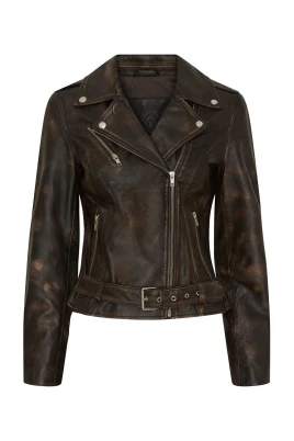 Trendig Biker Jacket Walnut med Silver Acc.
