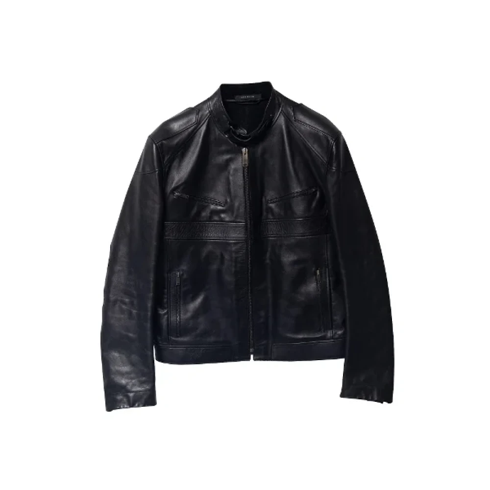 Gucci Vintage Pre-owned Leather outerwear Black Heren