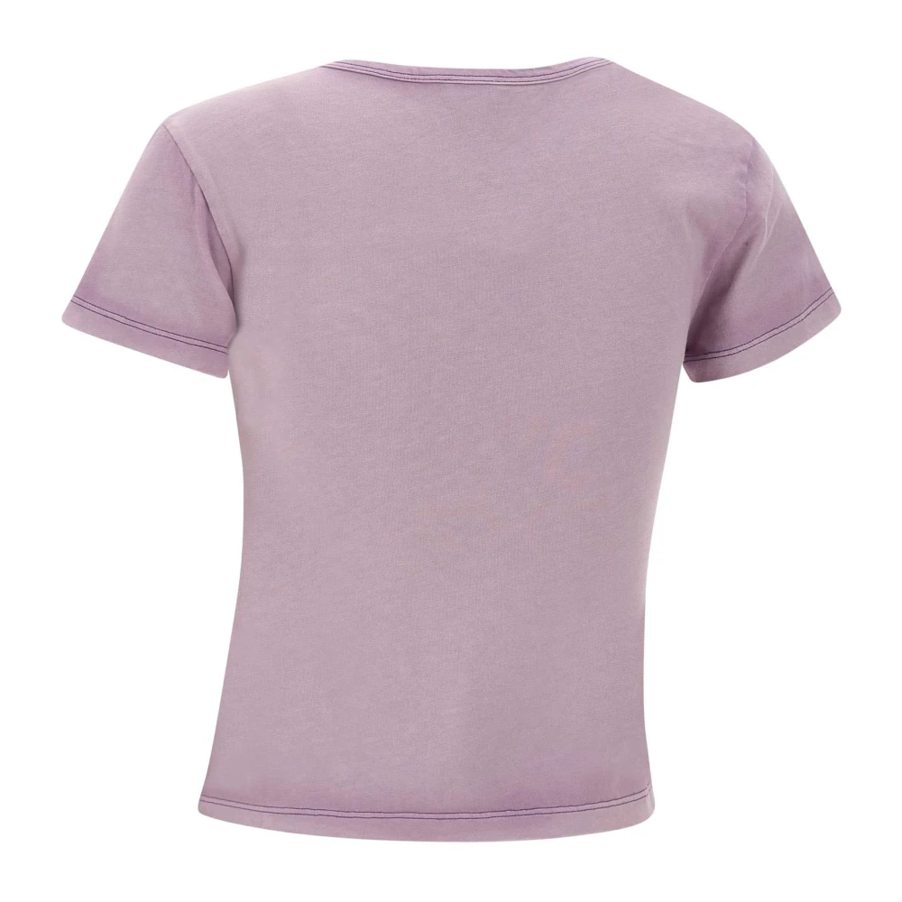 Avavav Paarse Katoenen T-shirt met Geborduurd Logo Purple Dames