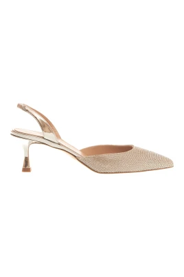 Silver Kristall Strass Slingback Pumps