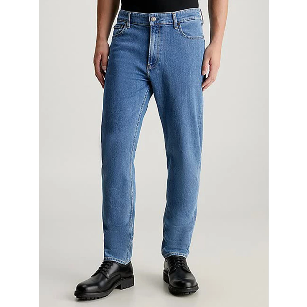 Calvin Klein Mid Blue Denim Tapered Jeans Blue Heren