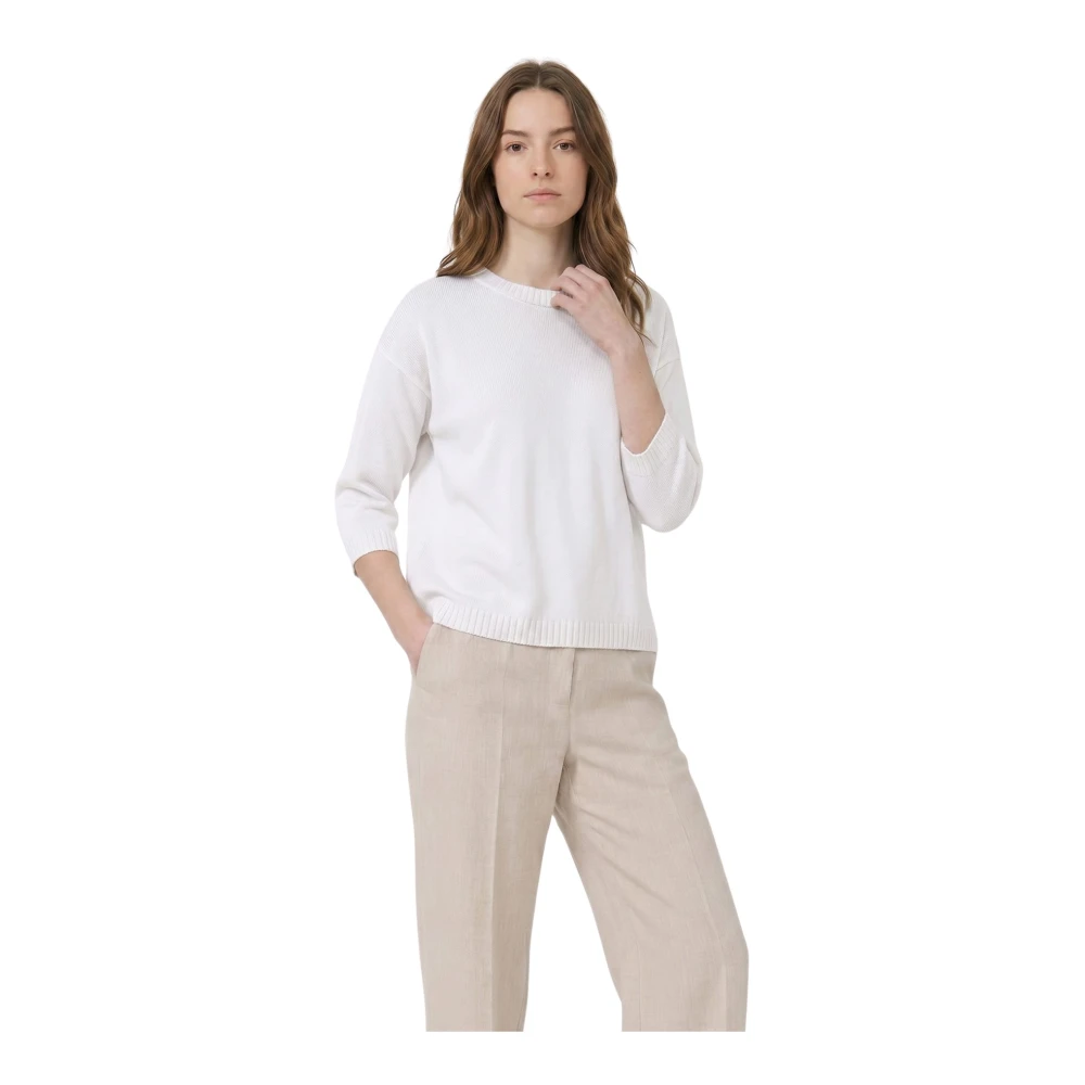 Weekend Max Mara Women's White Cannone Feinstrick Pullover - Round-Neck Knitwear - L - Knitwear